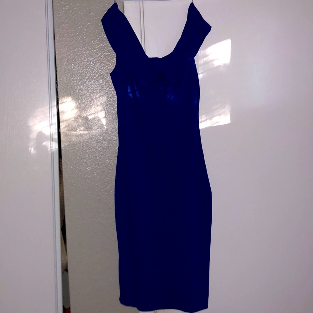 Blue Off the Shoulders Dress